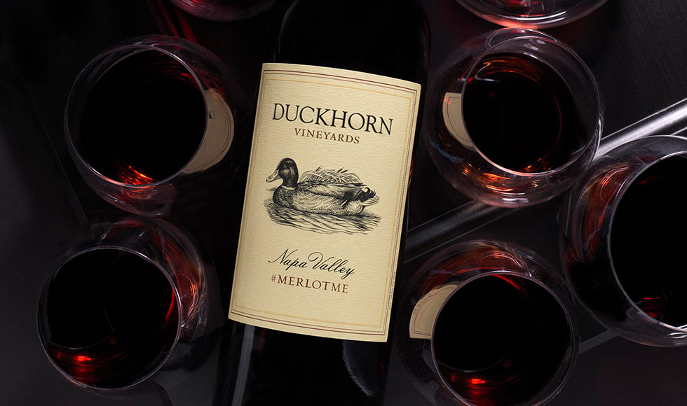 Bottle of duckhorn Merlot