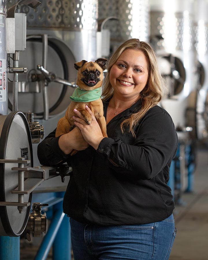 Kristen McMahan with her dog