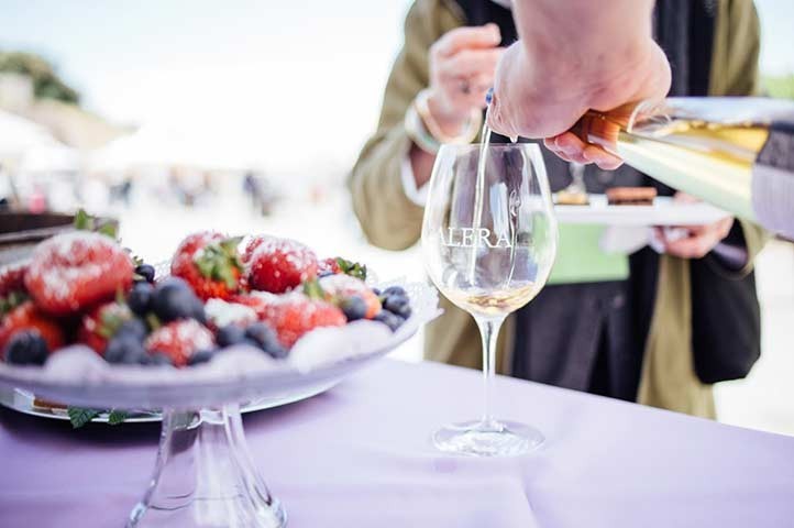 Spring release wine being poured into glass