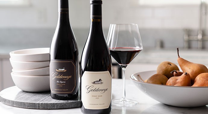 Goldeneye Pinot Noir 375ml in the living room