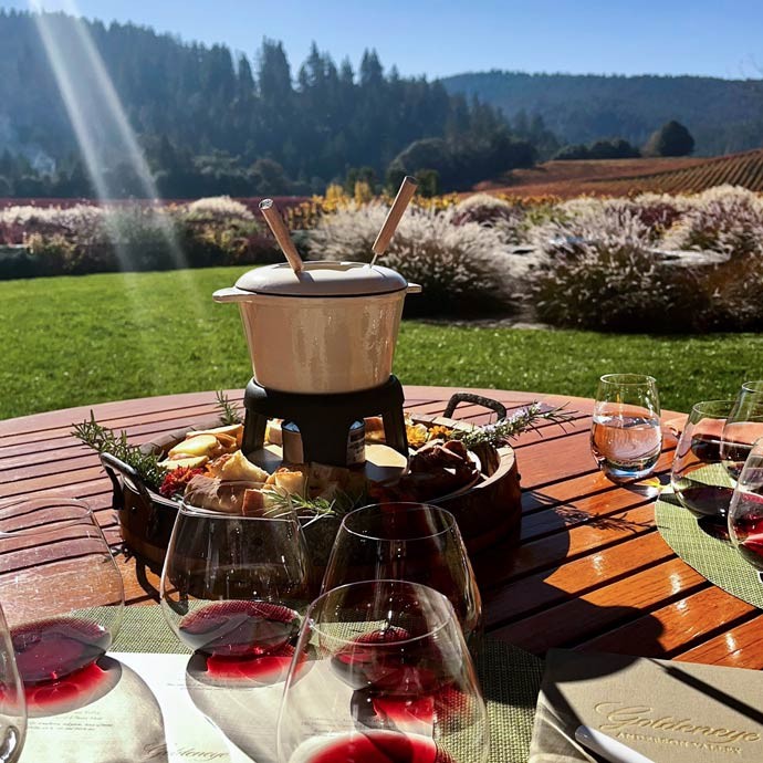 Fondue tasting at Goldeneye